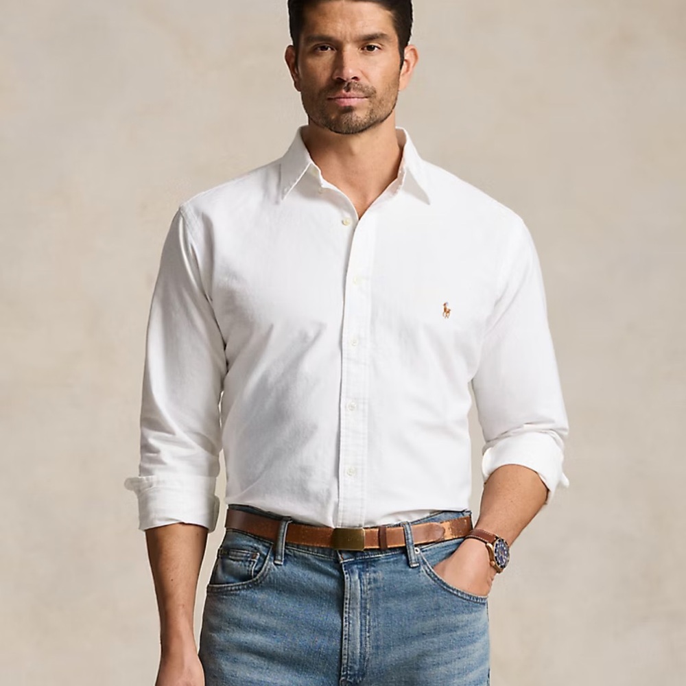The iconic Polo Ralph Lauren Men's Classic White Button-Down Oxford Shirt